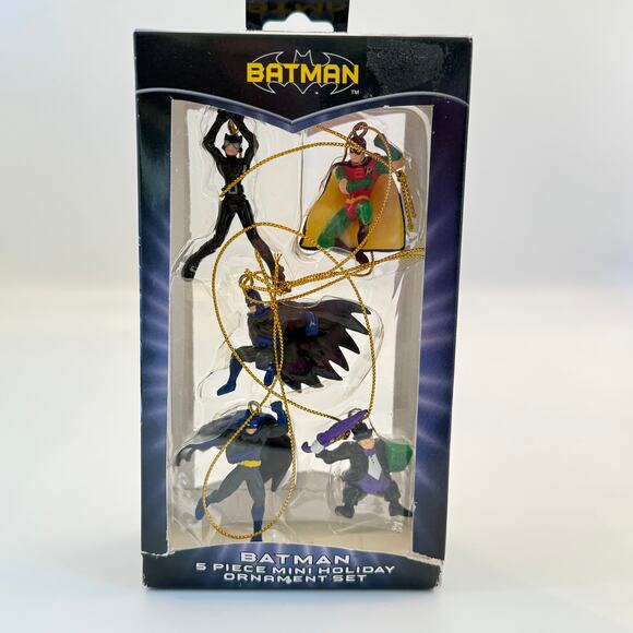 Batman DC Comics 5 Piece Mini Ornament Set Kurt Adler - Picture 1 of 8